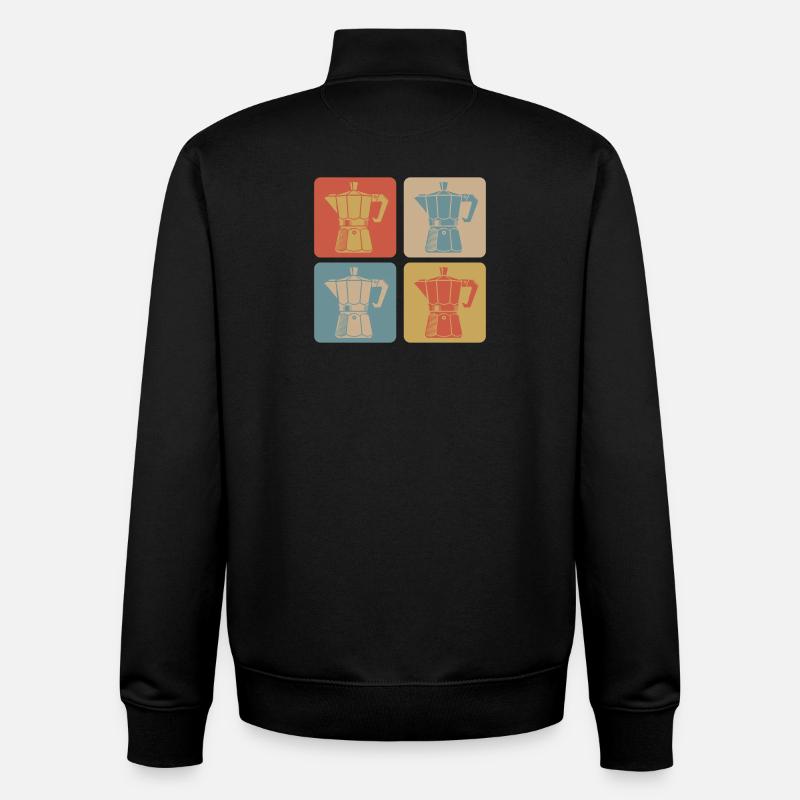 Retro Espresso Maker - Unisex Organic Zip Sweatshirt by Stanley/Stella - black