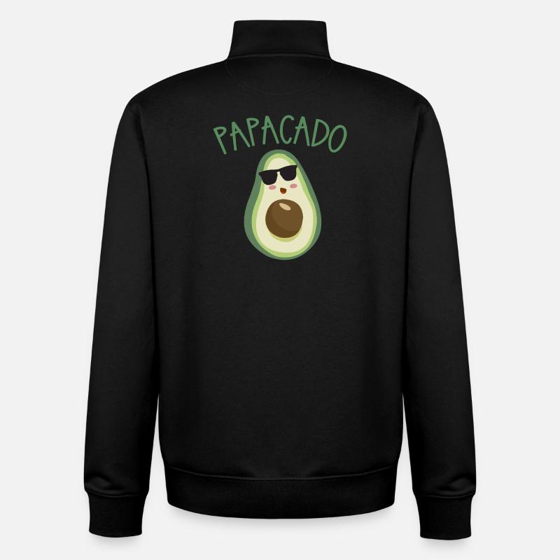 PAPACADO avocat avec lunettes de soleil - Sweat zippé unisexe en coton bio Stanley/Stella - noir