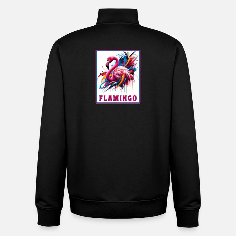 Graffiti Flamingo Explosion - Unisex Organic Zip Sweatshirt von Stanley/Stella - Schwarz