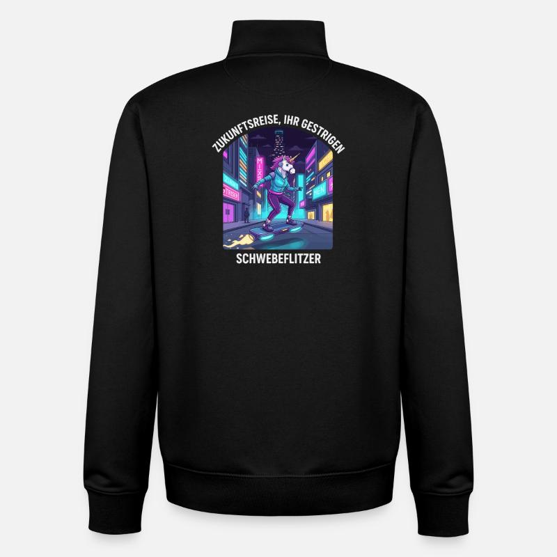 Zukunftseinhorn - Unisex Organic Zip Sweatshirt von Stanley/Stella - Schwarz