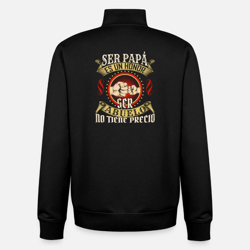 Ser Papá Es Un Héroe - Unisex Organic Zip Sweatshirt von Stanley/Stella - Schwarz