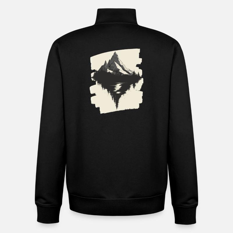 Berge Klettern Kletterer Wandern - Unisex Organic Zip Sweatshirt von Stanley/Stella - Schwarz
