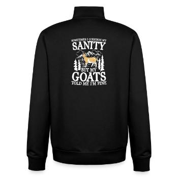 Sometimes i question my sanity - Unisex Organic Zip Sweatshirt von Stanley/Stella - Schwarz - Hinten - AI Model Male 185 light (185cm)