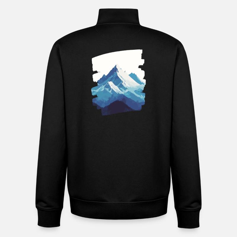 Mountains Climbing Climbers Hiking - Unisex Organic Zip Sweatshirt by Stanley/Stella - black