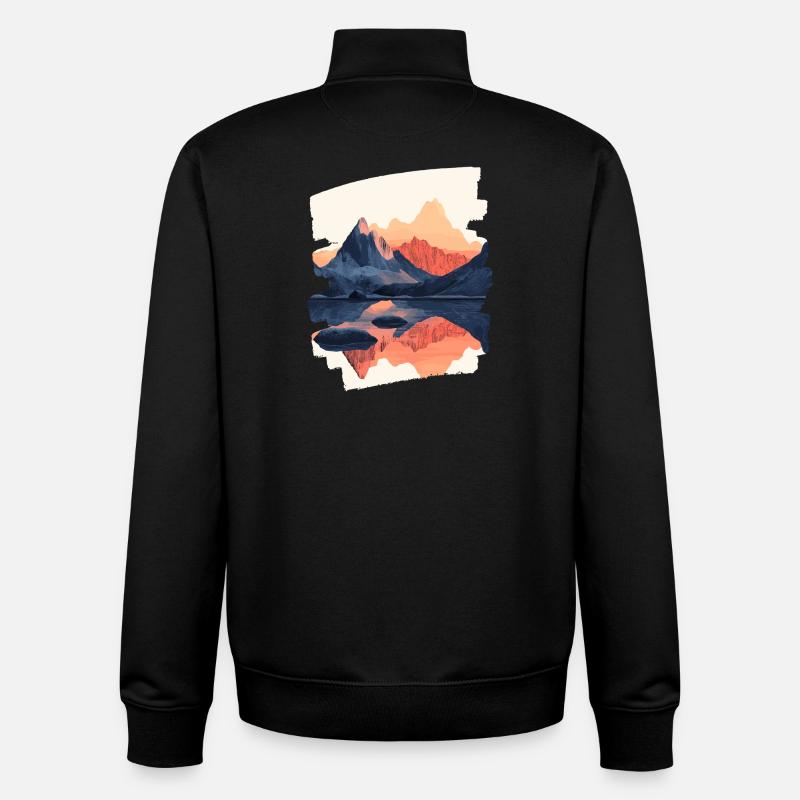 Berge Klettern Kletterer Wandern - Unisex Organic Zip Sweatshirt von Stanley/Stella - Schwarz