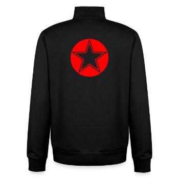 Transparenter Stern mit roter Umrandung - Unisex Organic Zip Sweatshirt von Stanley/Stella - Schwarz - Hinten - AI Model Male 185 light (185cm)