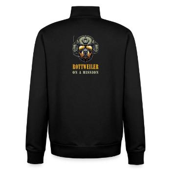 Rottweiler en mission - Sweat zippé unisexe en coton bio Stanley/Stella - noir - Dos - AI Model Male 185 light (185cm)