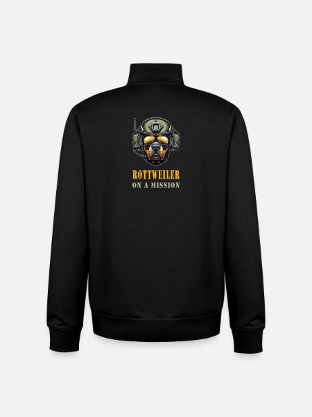 Rottweiler on a mission - Unisex Organic Zip Sweatshirt by Stanley/Stella - black