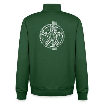 Technical Drawing Wheel Rim in Sketch Style - Unisex Organic Zip Sweatshirt by Stanley/Stella - bottle green - Back - AI Model Male 185 dark (185cm)