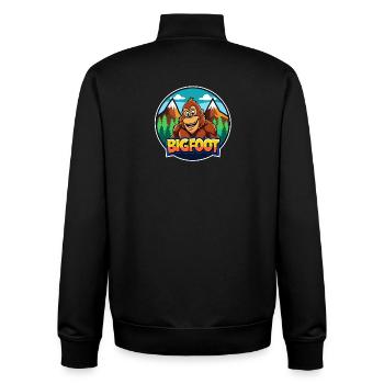 BigFoot Cartoon Wilderness Logo - Unisex Organic Zip Sweatshirt by Stanley/Stella - black - Back - AI Model Male 185 light (185cm)