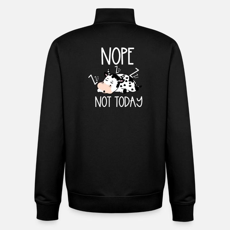 Nope not today cow - Unisex Organic Zip Sweatshirt by Stanley/Stella - black