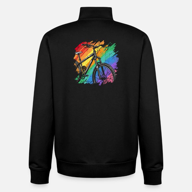 Impression d’art de vélo vibrant - Sweat zippé unisexe en coton bio Stanley/Stella - noir