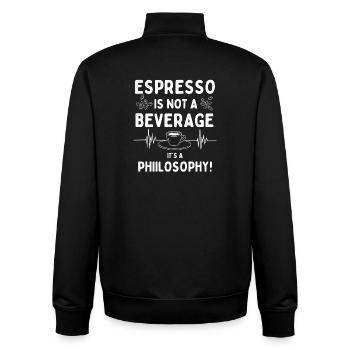 L’espresso n’est pas une boisson, c’est une philosophie - Sweat zippé unisexe en coton bio Stanley/Stella - noir - Dos - AI Model Male 185 light (185cm)
