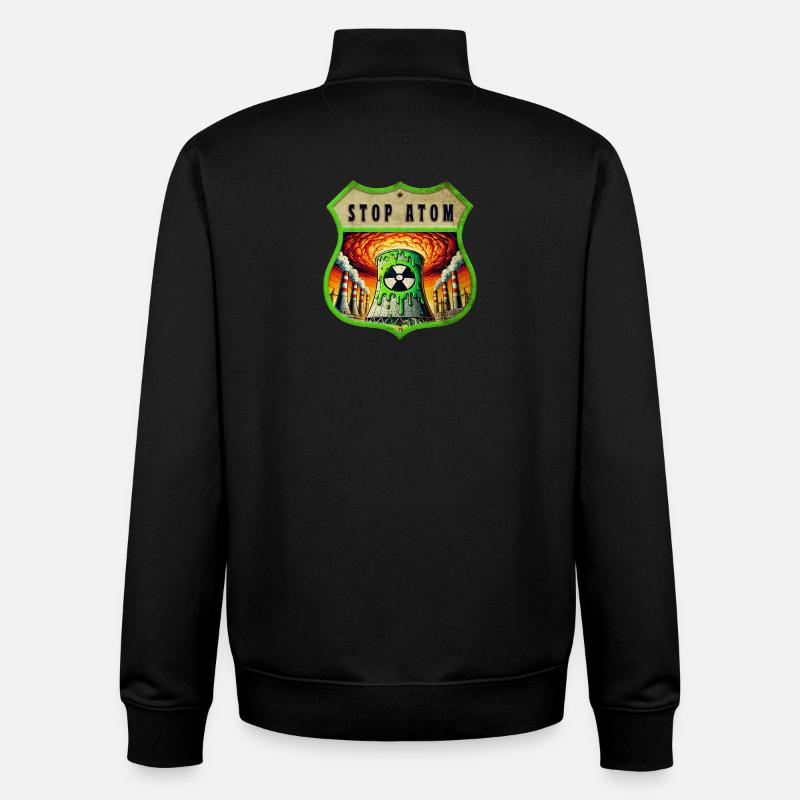 Stop Atom Crest Design - Unisex Organic Zip Sweatshirt by Stanley/Stella - black