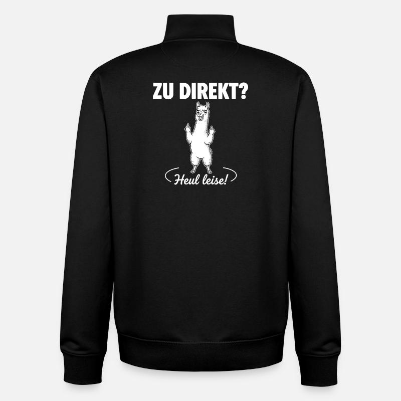 Annonce directe de l’alpaga - Sweat zippé unisexe en coton bio Stanley/Stella - noir