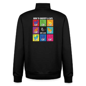Cat Identification Guide - Unisex Organic Zip Sweatshirt by Stanley/Stella - black - Back - AI Model Male 185 light (185cm)