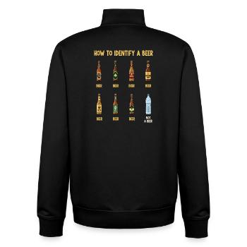 Bier-Identifizierungs-Guide - Unisex Organic Zip Sweatshirt von Stanley/Stella - Schwarz - Hinten - AI Model Male 185 light (185cm)