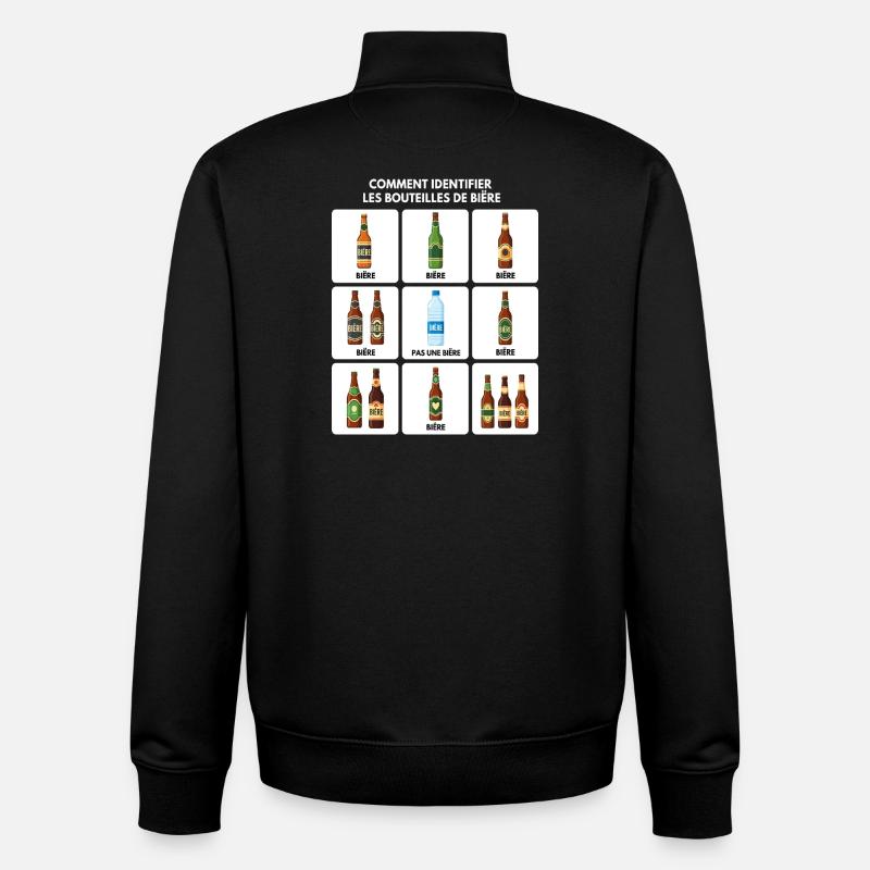 Beer Identification Guide - Unisex Organic Zip Sweatshirt by Stanley/Stella - black