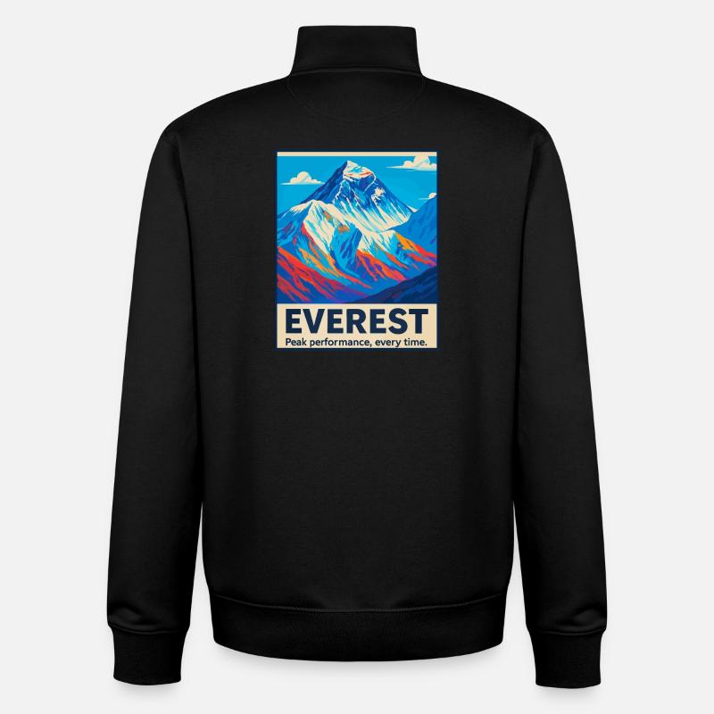 Everest – Performances de pointe - Sweat zippé unisexe en coton bio Stanley/Stella - noir