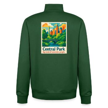 Central Park Vibes - Unisex Organic Zip Sweatshirt by Stanley/Stella - bottle green - Back - AI Model Male 185 dark (185cm)