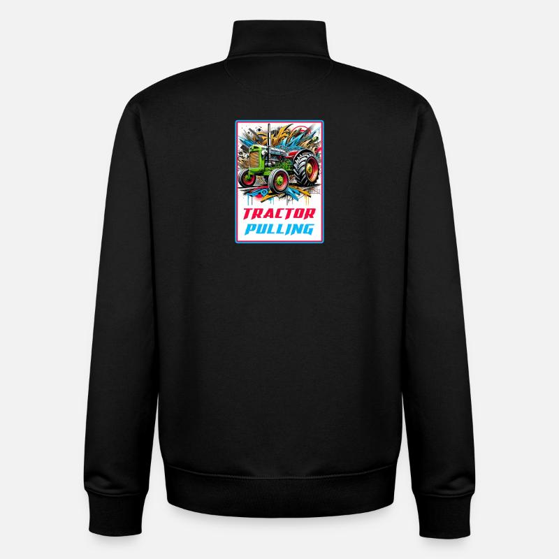 Puissance de traction du tracteur - Sweat zippé unisexe en coton bio Stanley/Stella - noir