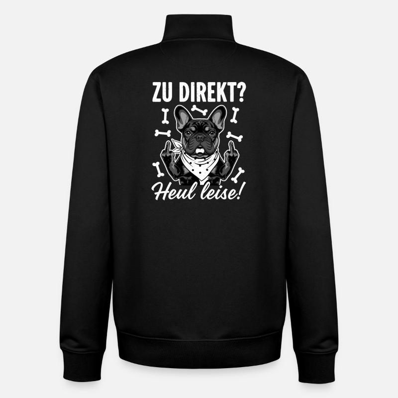 Bouledogue français cool - Sweat zippé unisexe en coton bio Stanley/Stella - noir