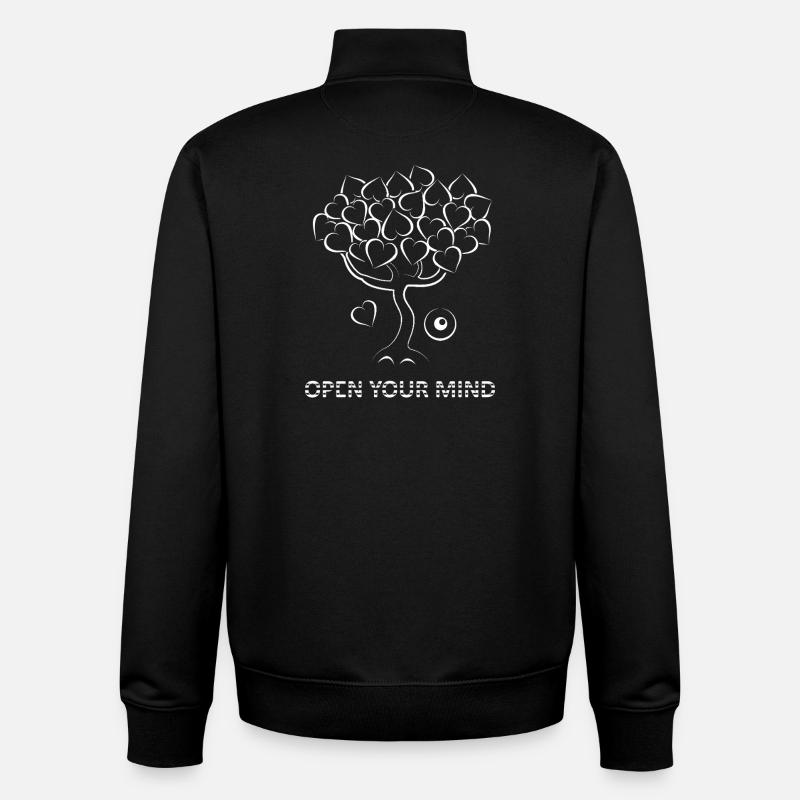 Open your mind tree - Unisex Organic Zip Sweatshirt by Stanley/Stella - black