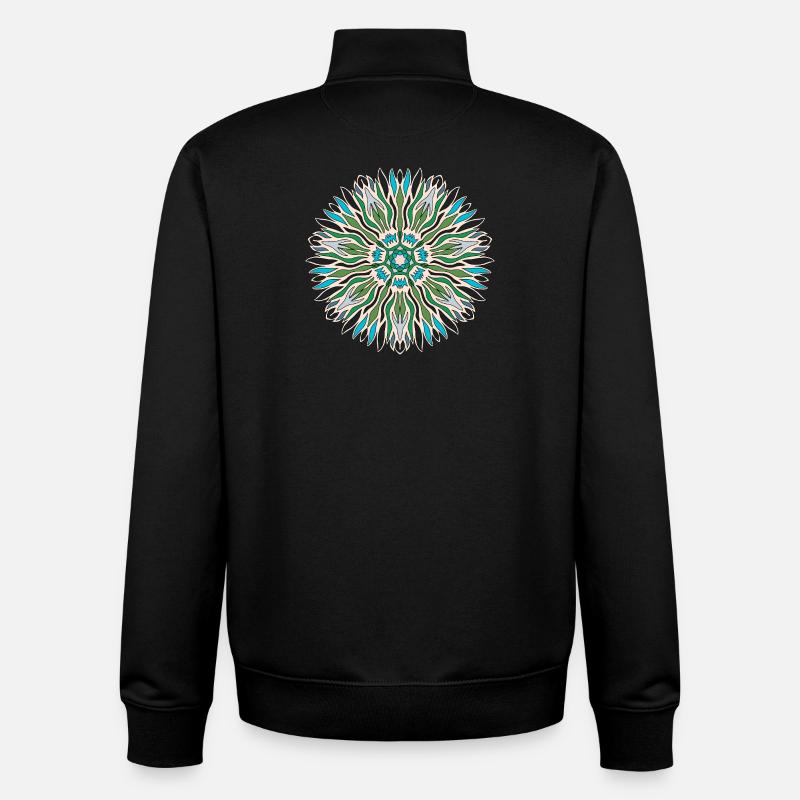 Mandala de la mer - Sweat zippé unisexe en coton bio Stanley/Stella - noir