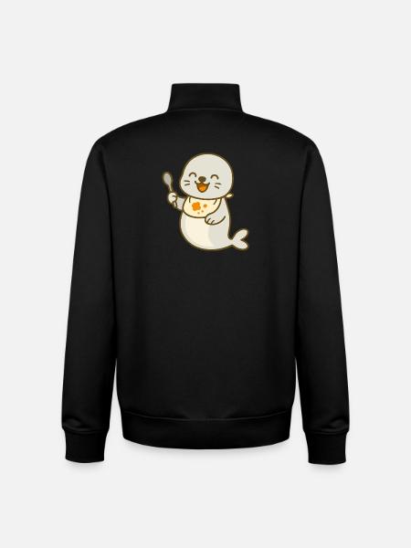 Alimentation avec le bébé phoque - Sweat zippé unisexe en coton bio Stanley/Stella - noir