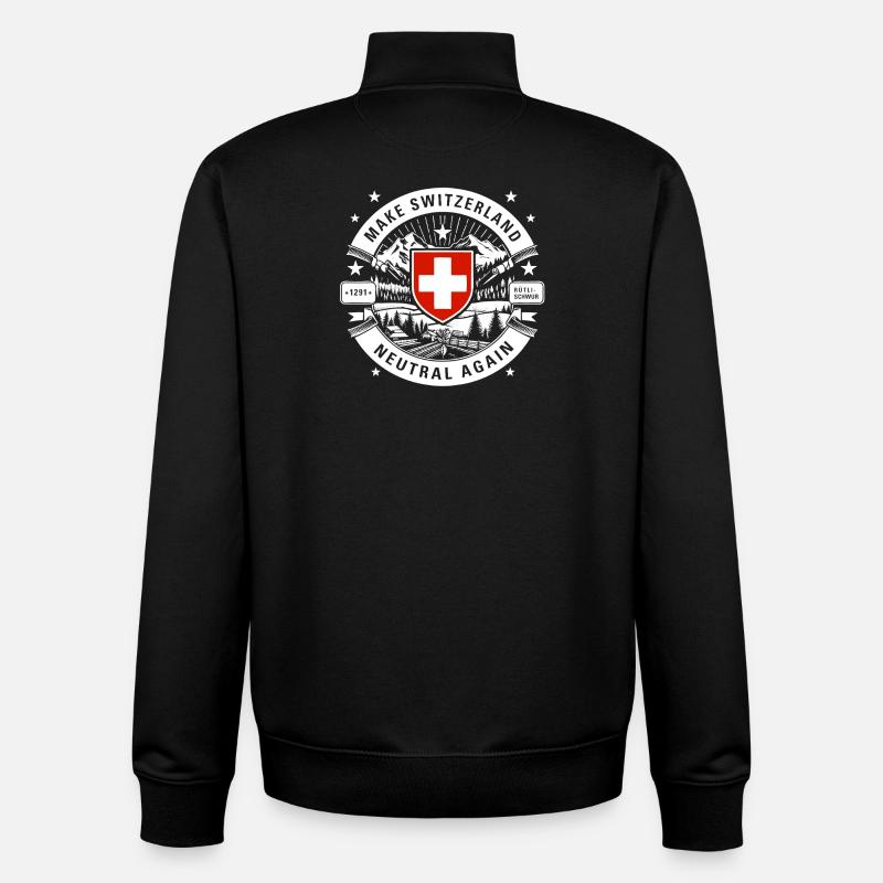make Switzerland neutral again - Unisex Organic Zip Sweatshirt von Stanley/Stella - Schwarz