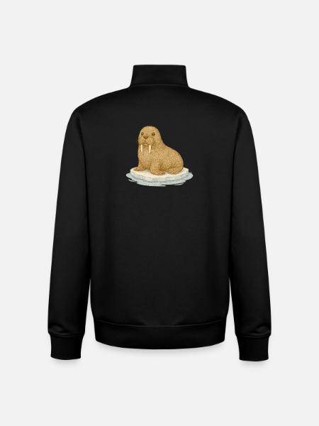 Nordic Arctic - Walrus - Unisex Organic Zip Sweatshirt by Stanley/Stella - black