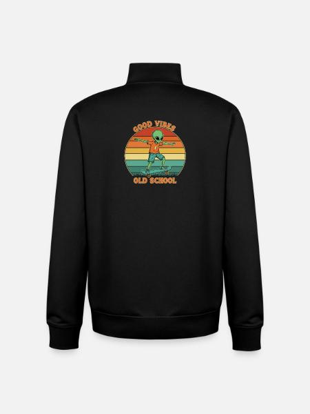 Retro Alien Skater - Unisex Organic Zip Sweatshirt by Stanley/Stella - black