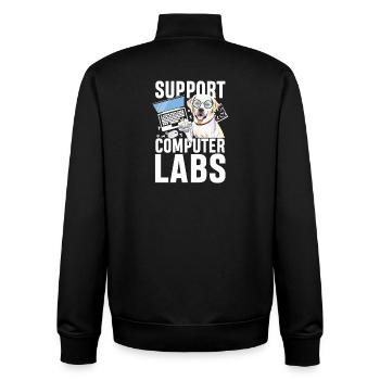 Support computer labs - Unisex Organic Zip Sweatshirt von Stanley/Stella - Schwarz - Hinten - AI Model Male 185 light (185cm)