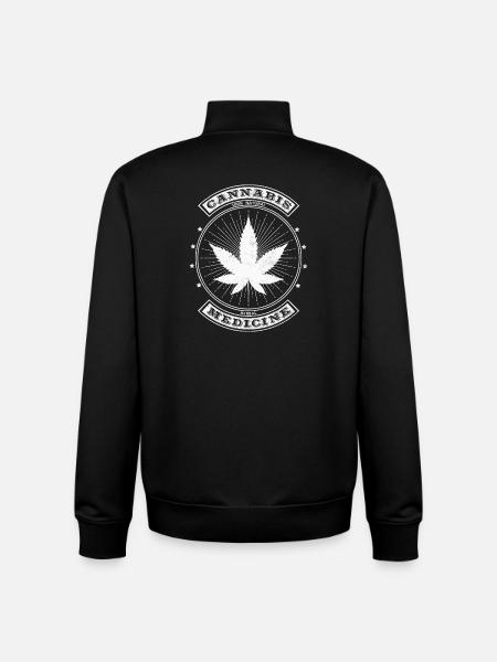 Cannabis Herbal Medicine Emblem - Unisex Organic Zip Sweatshirt by Stanley/Stella - black