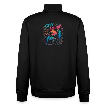 CITY SOUND - Unisex Organic Zip Sweatshirt von Stanley/Stella - Schwarz - Hinten - AI Model Male 185 light (185cm)