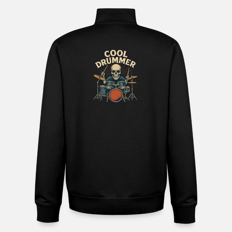 Cool Drummer - Unisex Organic Zip Sweatshirt by Stanley/Stella - black