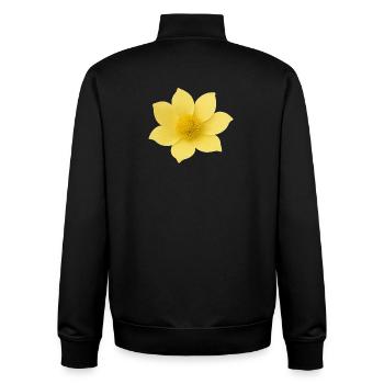 Yellow flower with soft petals - Unisex Organic Zip Sweatshirt by Stanley/Stella - black - Back - AI Model Male 185 light (185cm)