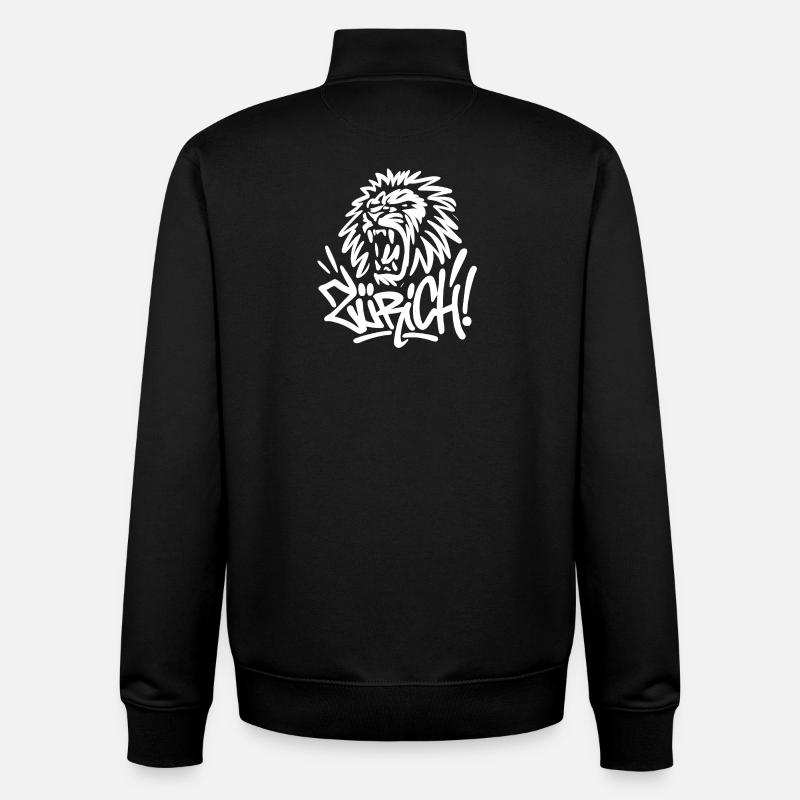 ZURICH Graffiti Lion - Unisex Organic Zip Sweatshirt by Stanley/Stella - black