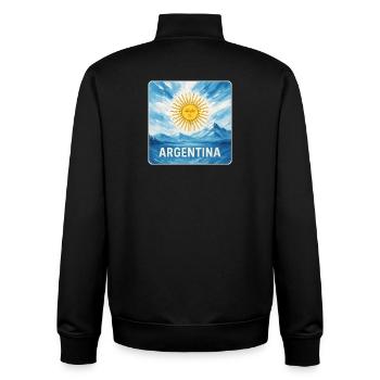 Argentine National Couleurs Design - Sweat zippé unisexe en coton bio Stanley/Stella - noir - Dos - AI Model Male 185 light (185cm)