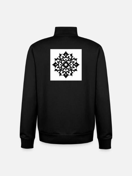 Detailed snowflake with ornamentation - Unisex Organic Zip Sweatshirt by Stanley/Stella - black