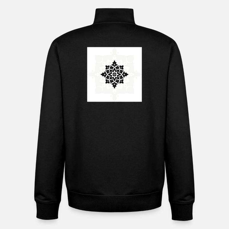 Intricate Black and White Mandala Pattern - Unisex Organic Zip Sweatshirt by Stanley/Stella - black