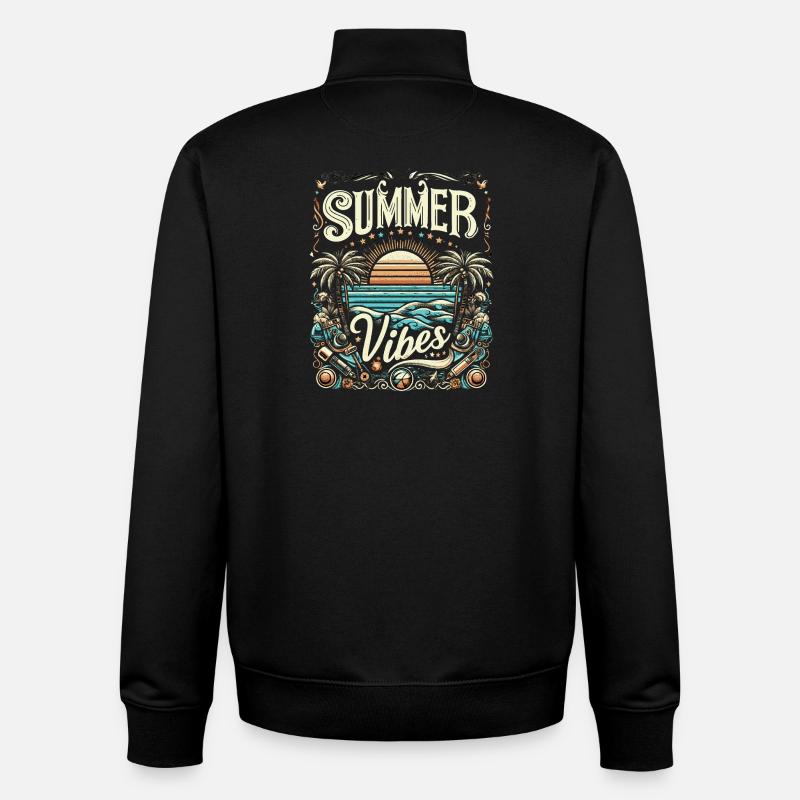 SUMMER Vibes colorful, modificated - Unisex Organic Zip Sweatshirt von Stanley/Stella - Schwarz