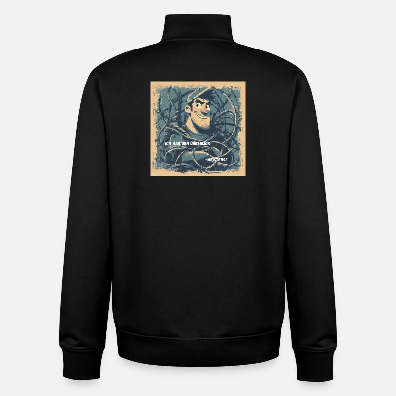 Morgens unter Hochspannung - Unisex Organic Zip Sweatshirt von Stanley/Stella - Schwarz