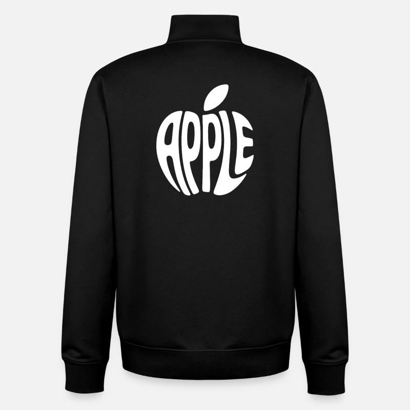 Apfel Obst Wortkunst - Unisex Organic Zip Sweatshirt von Stanley/Stella - Schwarz