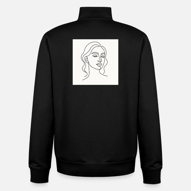 Die gezeichnete Lady - Unisex Organic Zip Sweatshirt von Stanley/Stella - Schwarz
