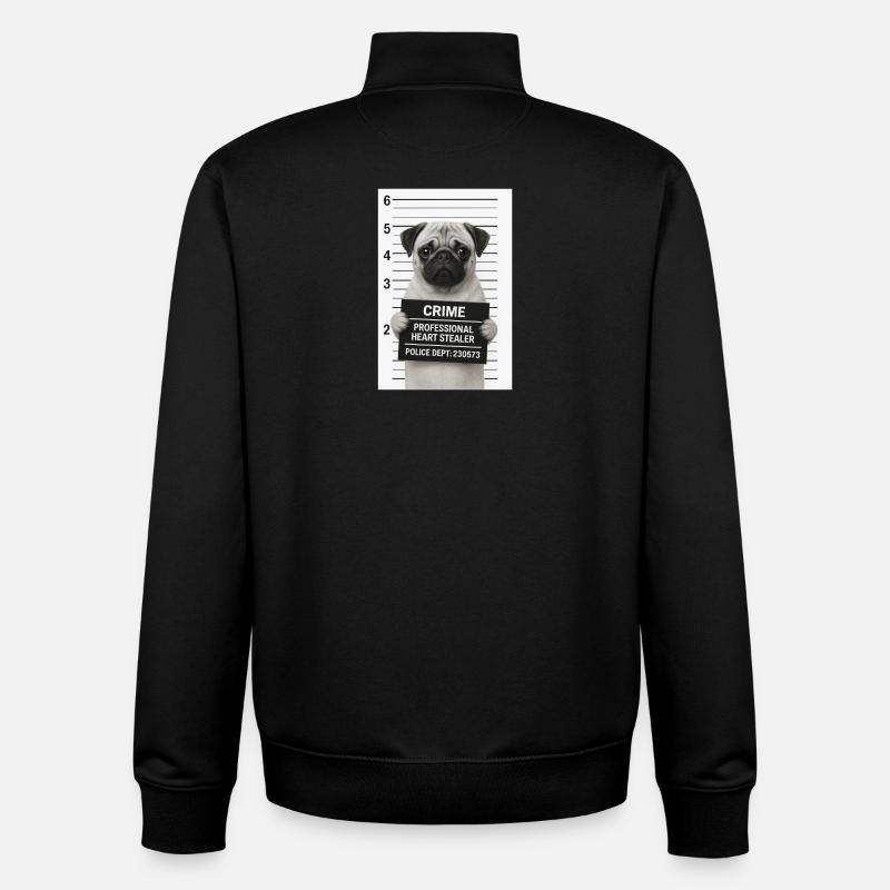 Carlin criminel - Sweat zippé unisexe en coton bio Stanley/Stella - noir
