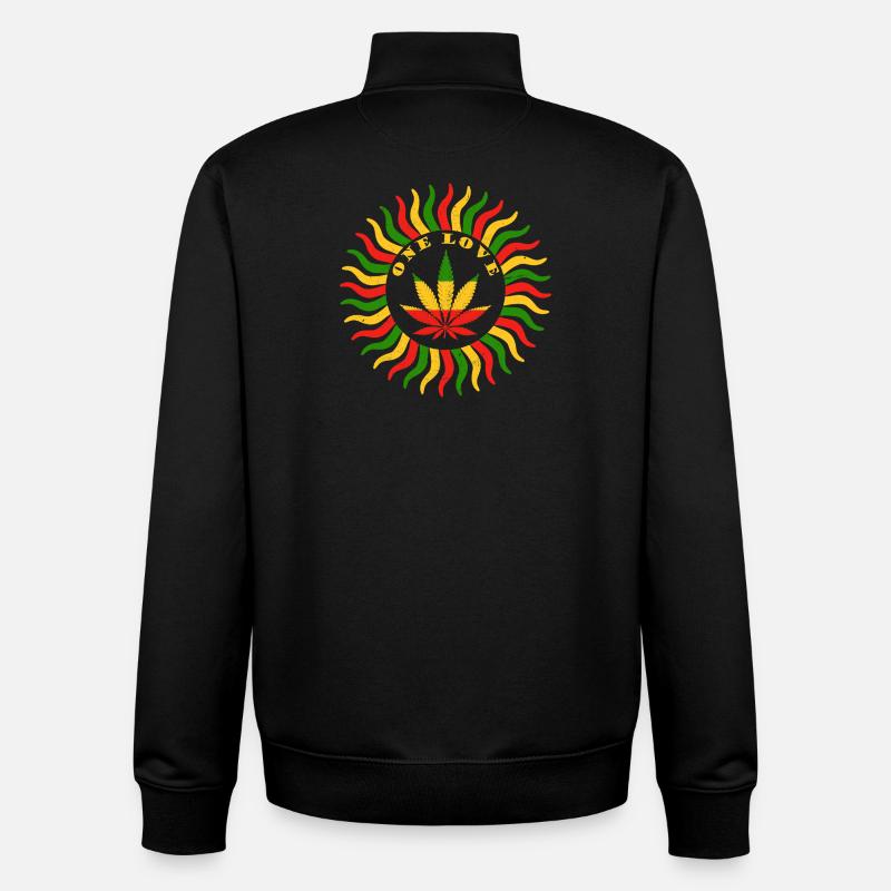 Lebendiges Emblem der Cannabis-Liebe - Unisex Organic Zip Sweatshirt von Stanley/Stella - Schwarz