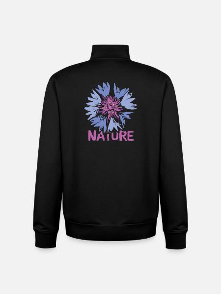 Flowers Nature Design – Wildflower Illustration - Unisex Organic Zip Sweatshirt by Stanley/Stella - black