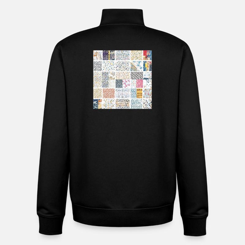 Abstract Mosaic Pattern Art Collection - Unisex Organic Zip Sweatshirt by Stanley/Stella - black