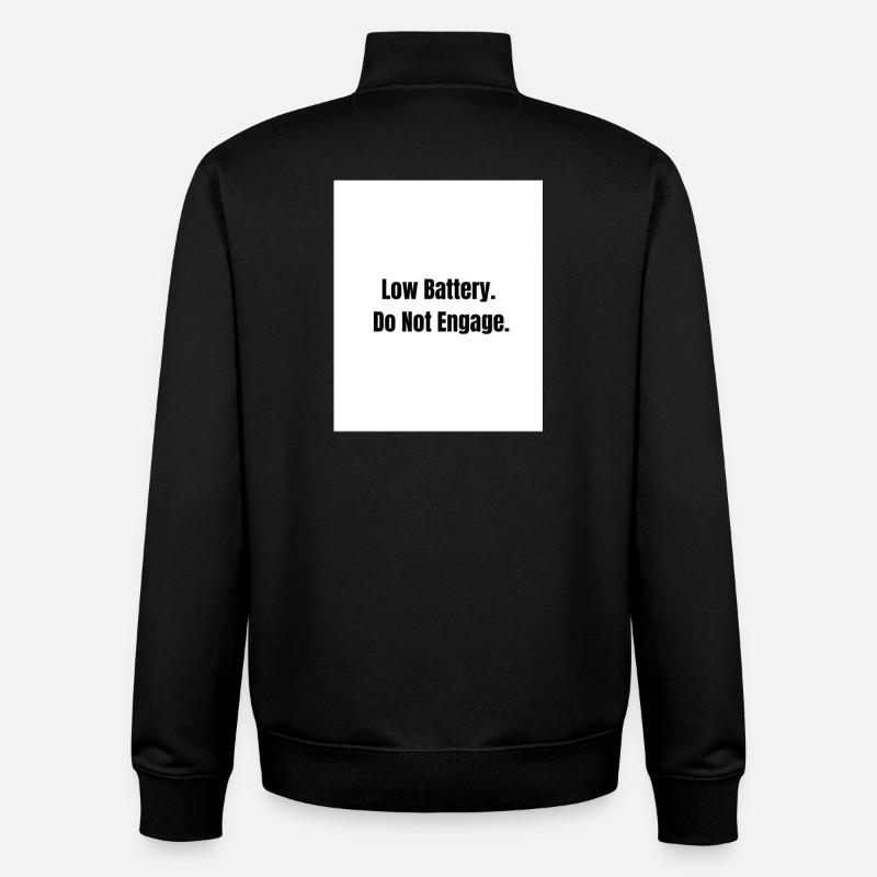 Low Battery – Social Mode Off - Unisex Organic Zip Sweatshirt by Stanley/Stella - black